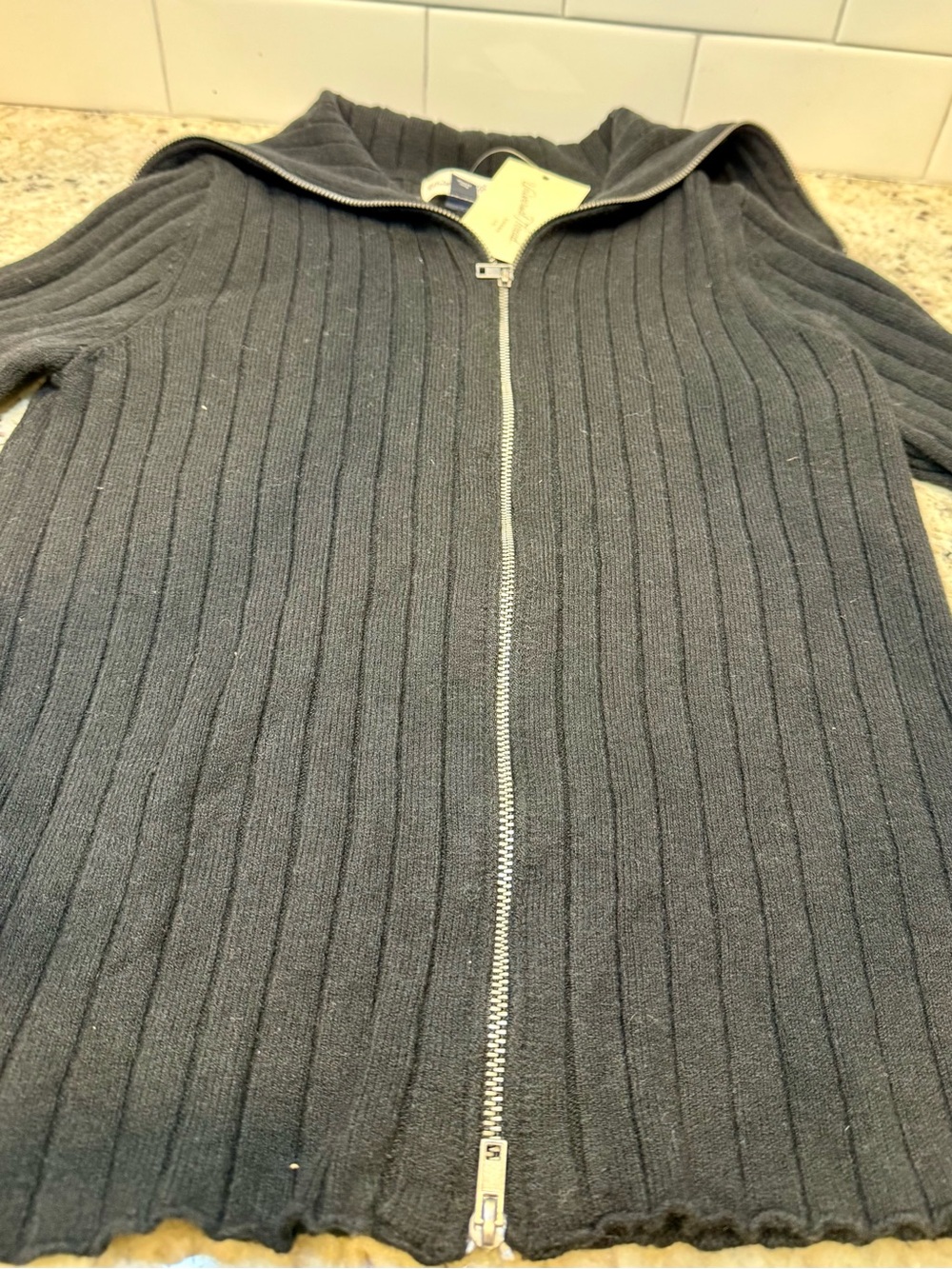 Universal Thread Black Ribbed Zip-Up Sweater - Picture 5 of 9